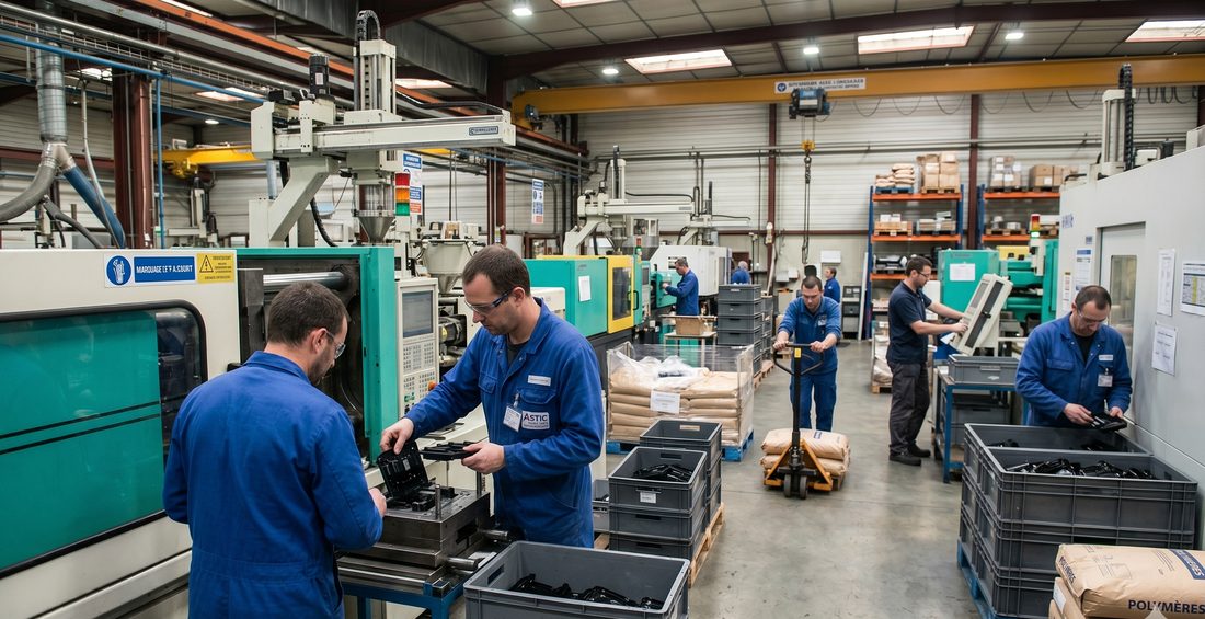 Équipe de salariés dans un atelier de PME